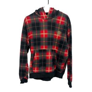 Streetwear Plaid Hoodie Jordan Red Black Retro Varsity EST 1985 Size Small
